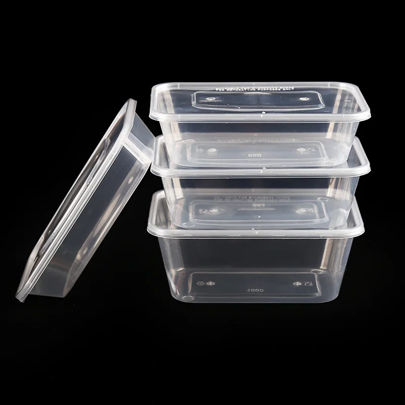 650ml Injection plastic packaging rectangle Take away disposable plastic container for food