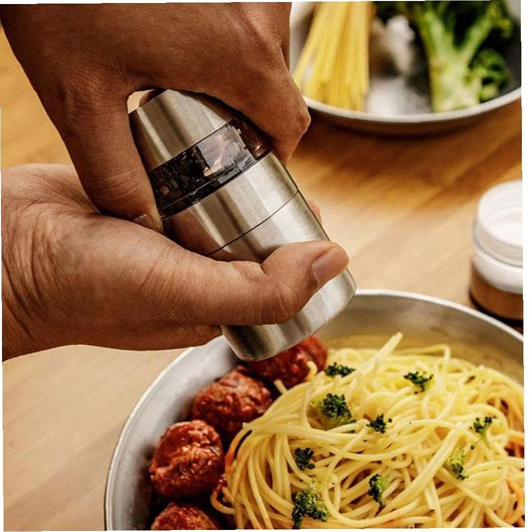 Detachable 4 in 1 Adjustable Stainless Steel Spice Grinder With Adjustable Ceramic Coarseness