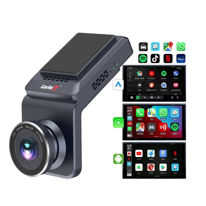 Carlinkit Built-in GPS HD 4G LTE Dashcam 4G+64G Android 9.0 Media Wireless Android Auto Carplay Ai Box Dashcam