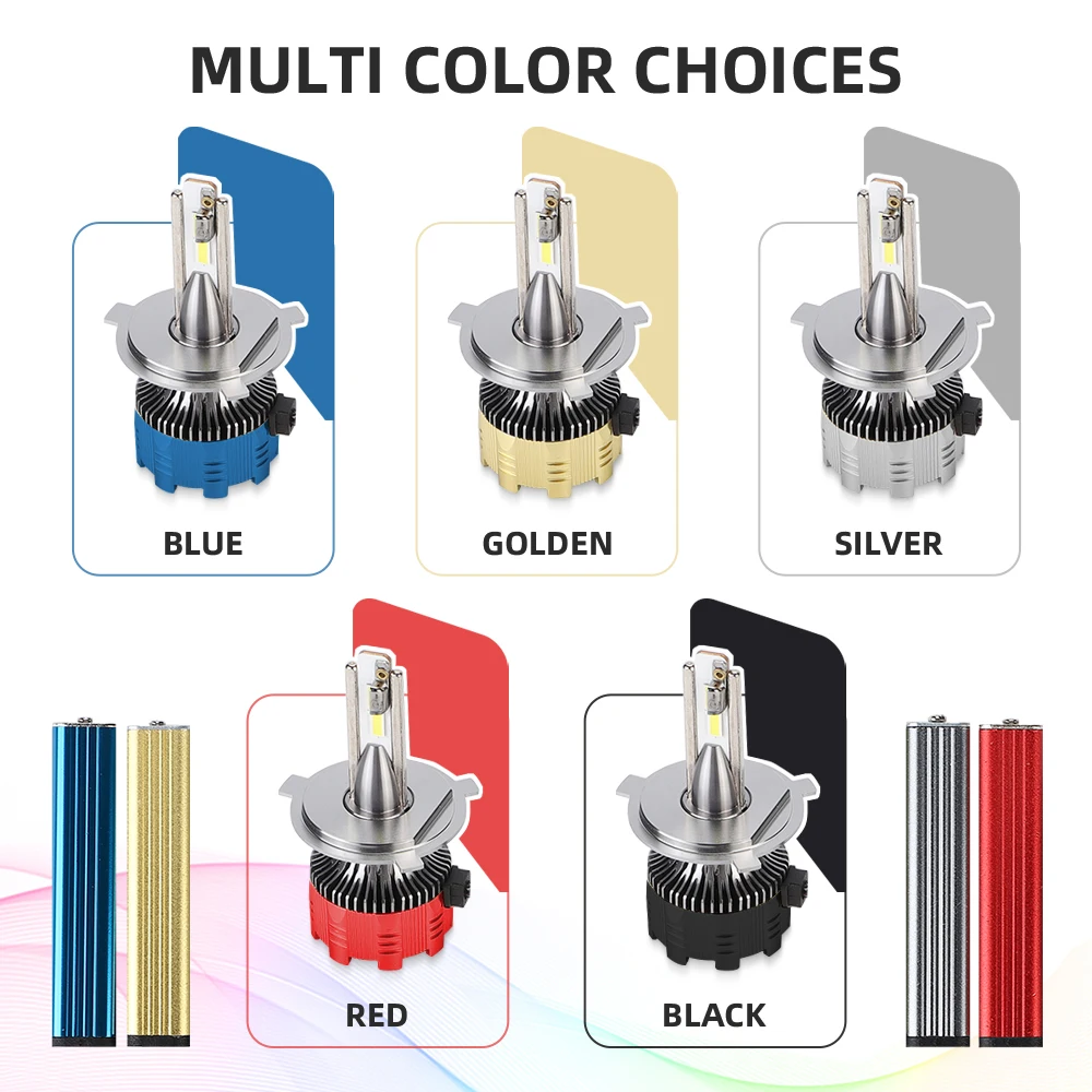 2022 New design custom logo color 6000k dc 12v universal car h7 led headlight bulb