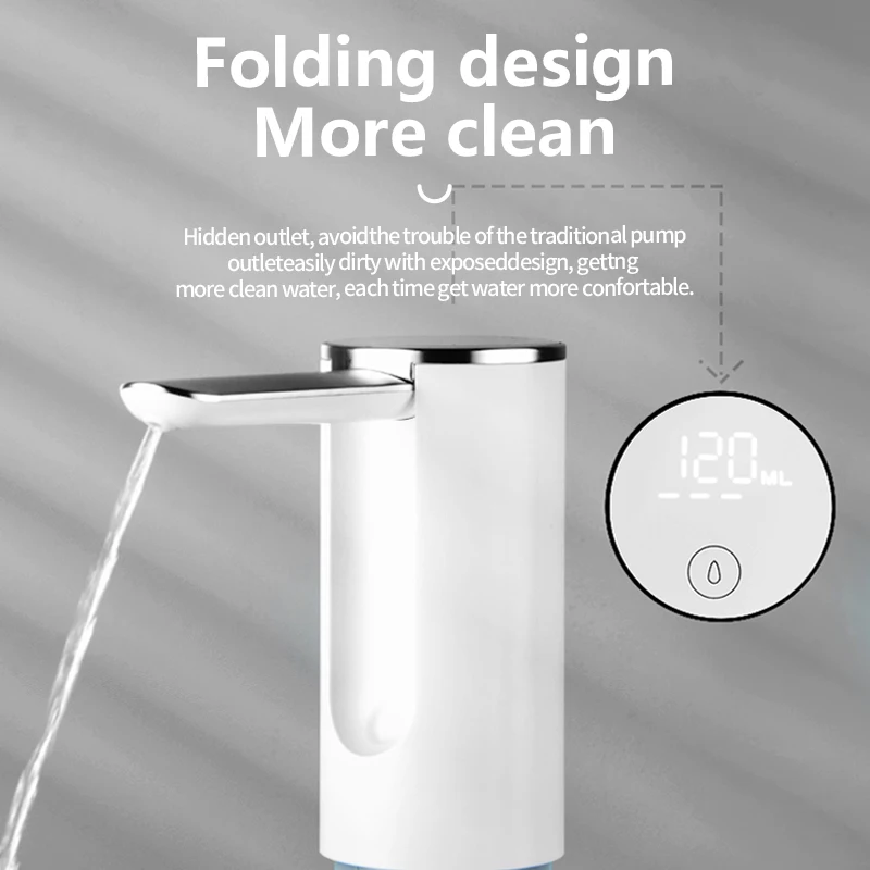 New Foldable Portable Wireless Digital Display Touching Key Folding Storage Automatic Electric Folding Water Dispenser Pump