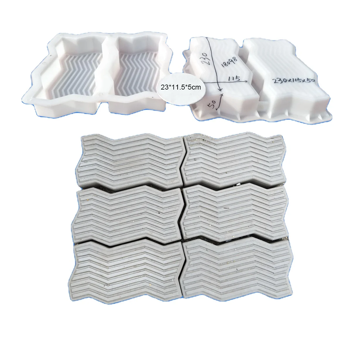Plastic Pvc Paver Block Mold Interlock Concrete Tile Silicon Moulds For Paving