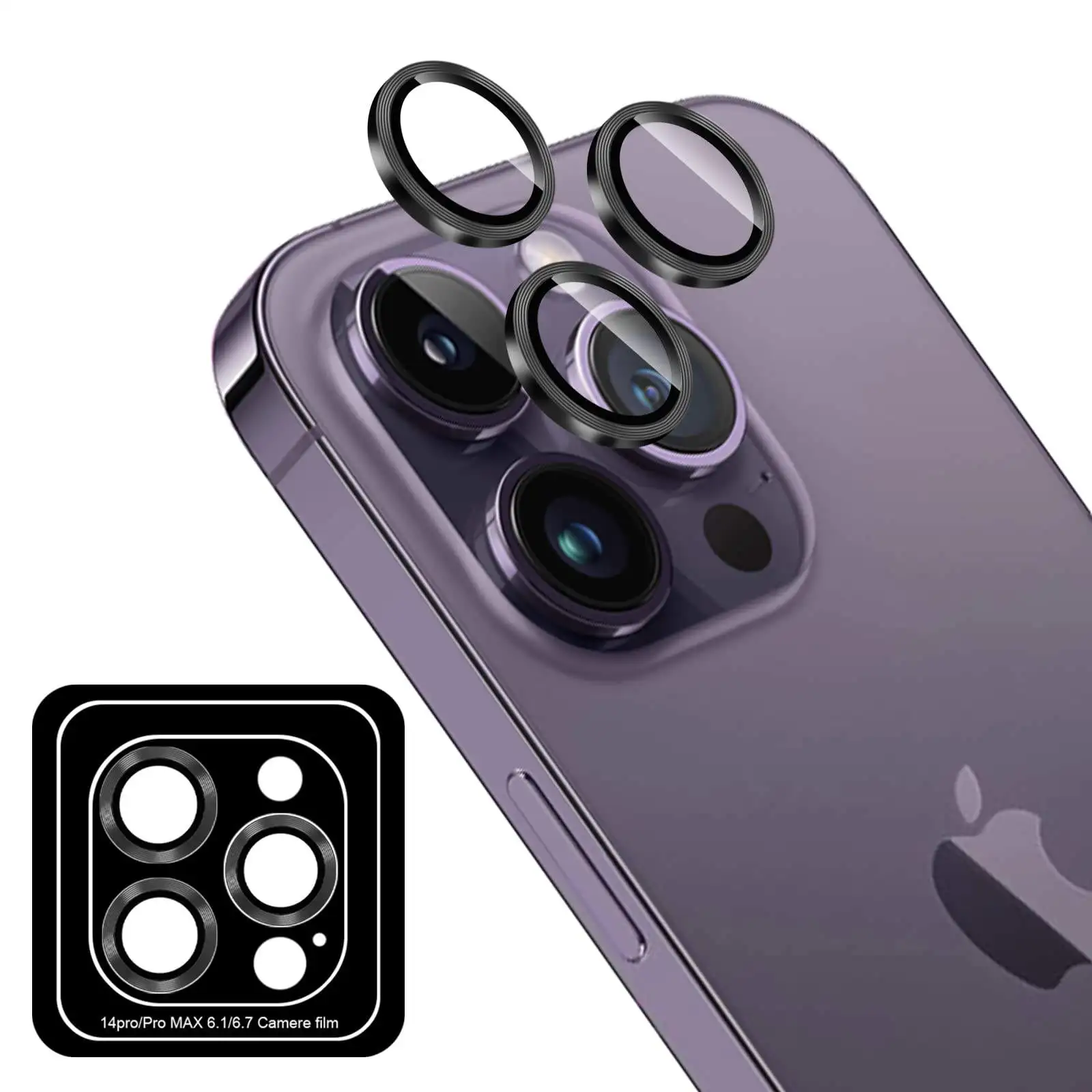 Hot Sale Aluminum Alloy Camera Lens Protective Film for iPhone 13/14 Pro Max HD Clear Colorful Ring Lens Protector