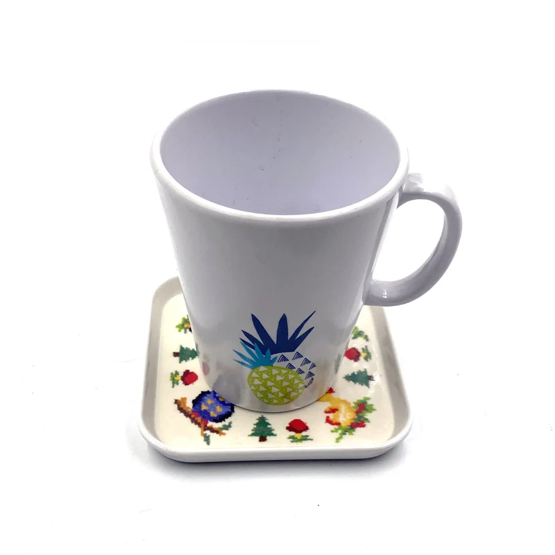Custom design melamine coaster wholesale cheap plastic coffee drink cup mats