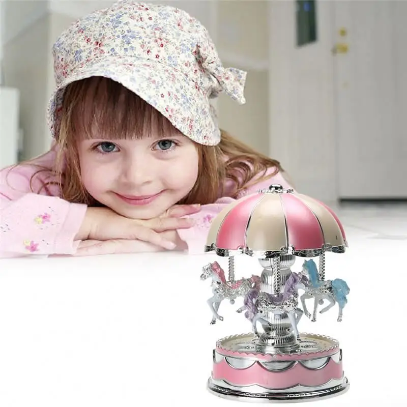 
Random Color LED Light Merry-Go-Round Carousel Music Box Kids Children Girls Christmas Birthday Gift Toy Wedding Decoration 