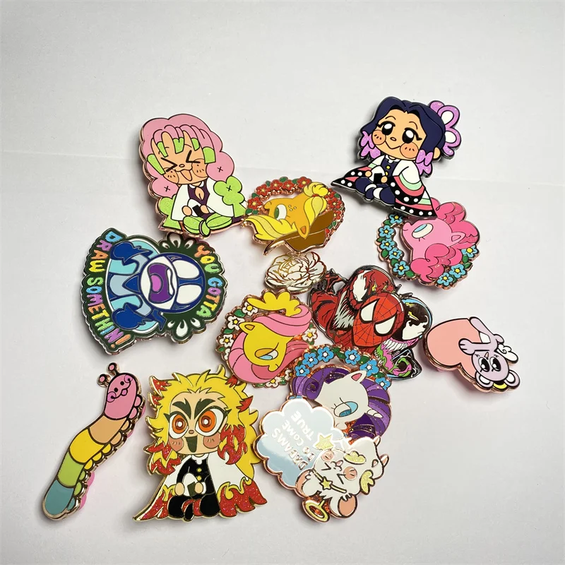 Custom breast cancer awareness health lapel pin green metal cross ribbon enamel pins