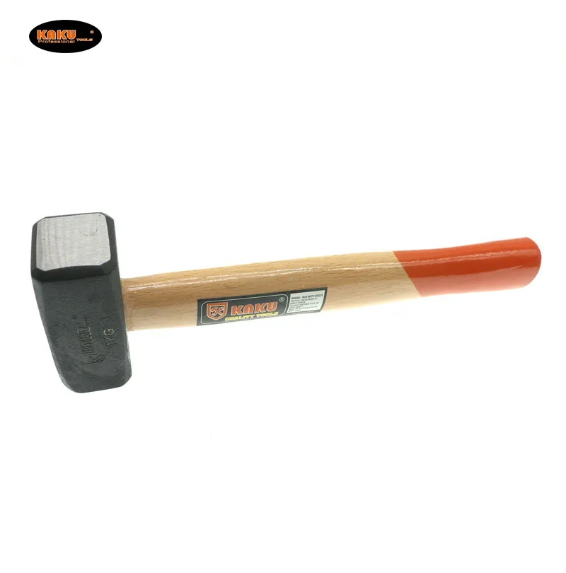 KAKU Low Price 1.0kg 1.5kg 2.0kg Stoning Sledge Hammer Wood Handle Masonry Break Stone Hammer