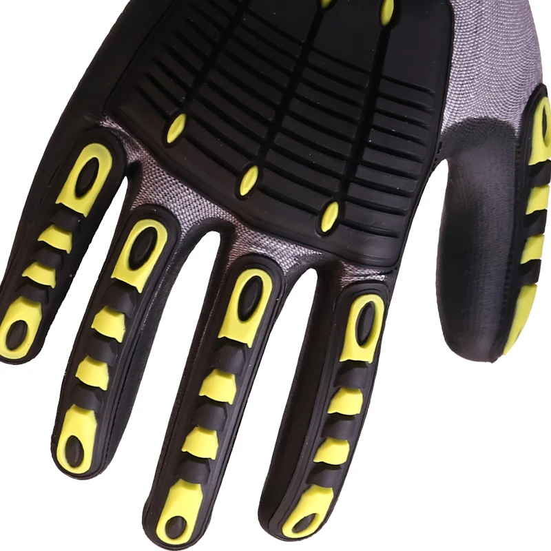 XINGYU Heavy duty reinforced TPR gloves 18G grade 3 HPPE nitrile coated foam hand protection mechanical safety gloves
