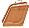 High Quality Copper Pan Non Stick Cookie Sheet Tray And Air Fry Mesh Basket Set