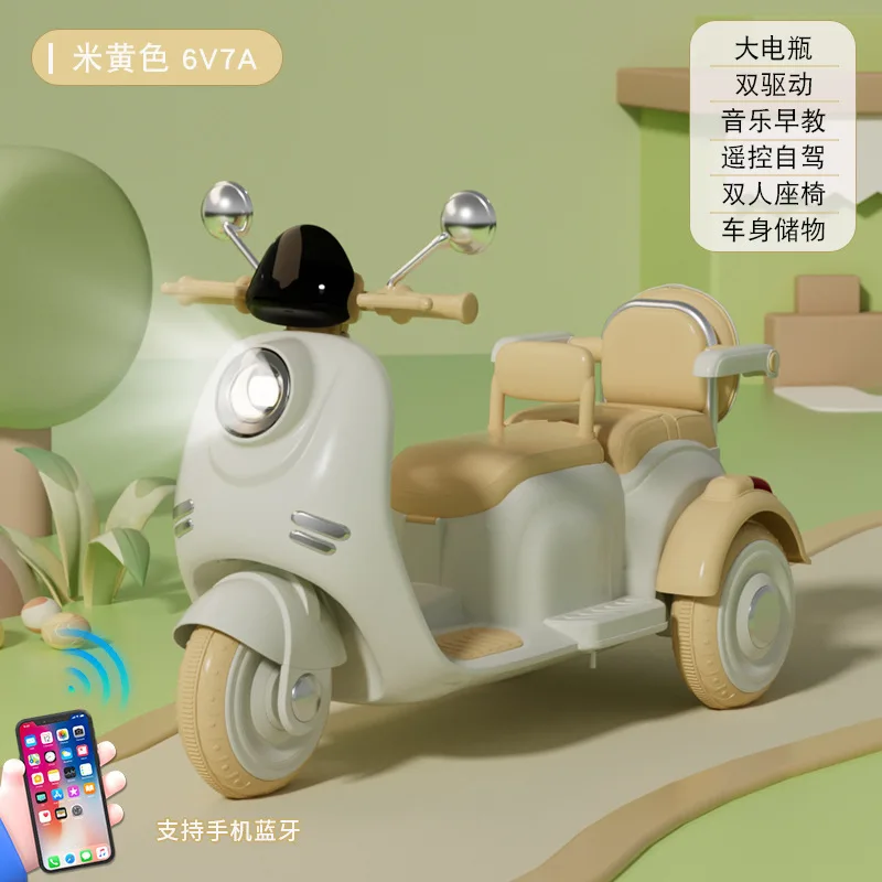 new double seat kids ride on car 6v battery children motorcycle