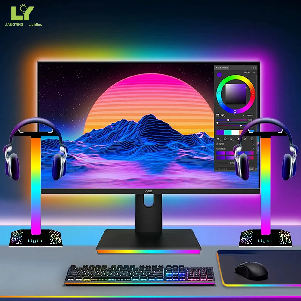 3D Sunset Atmosphere Lamp Color Changing Mood Rgb Light With Music Switch For Mercedes