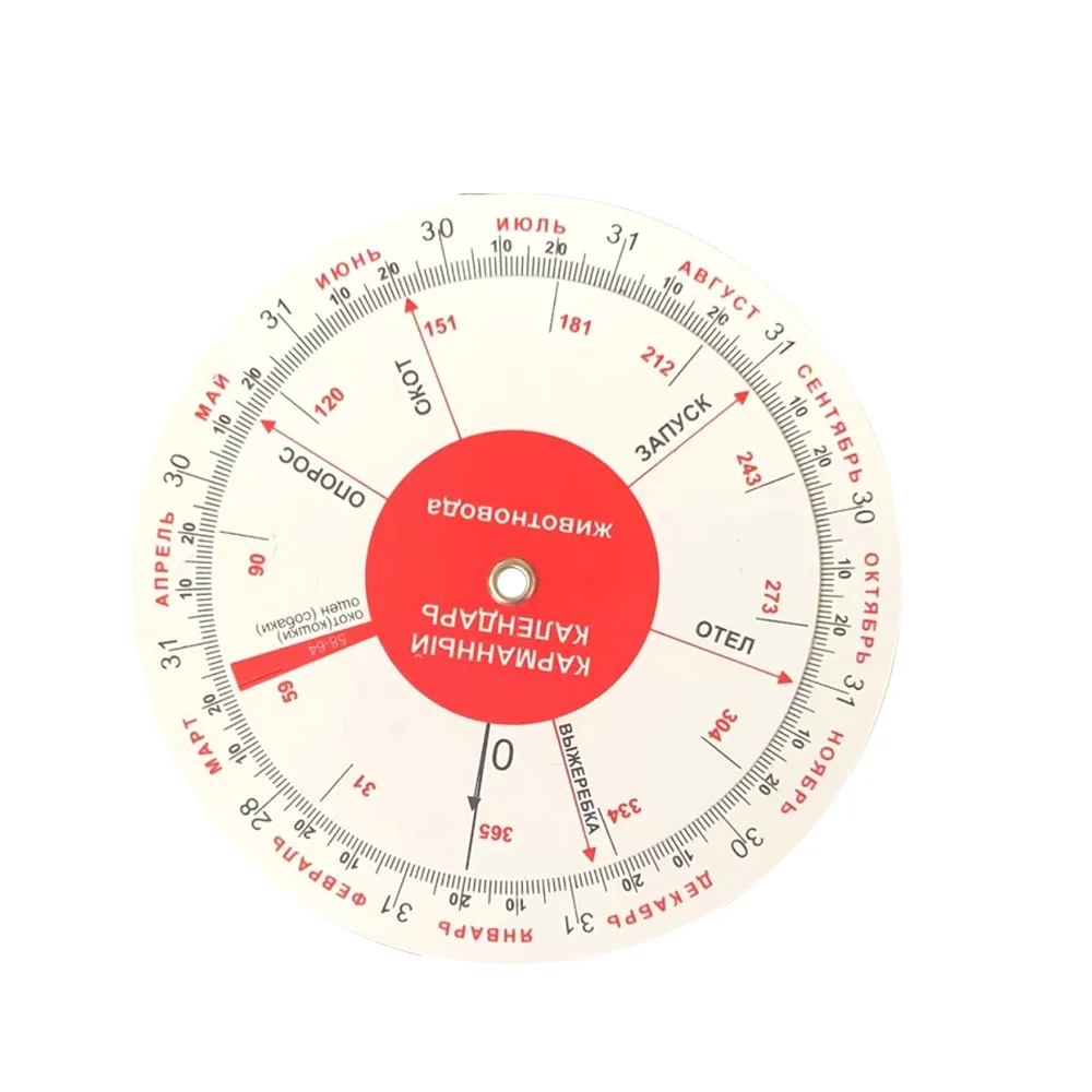 KD734 veterinary pregnancy due date wheel calculator gestational age chart for livestock