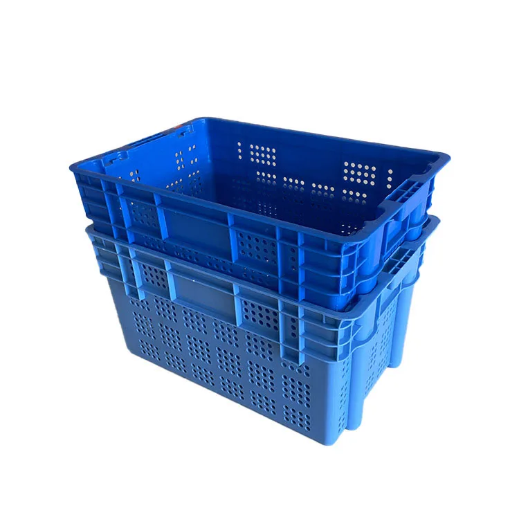 Heavy duty large vented food grade pallet crates plastic folding fruit bins for sale