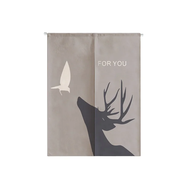 Customized cotton linen Japanese door curtain Asian style indoor hanging decorations valance