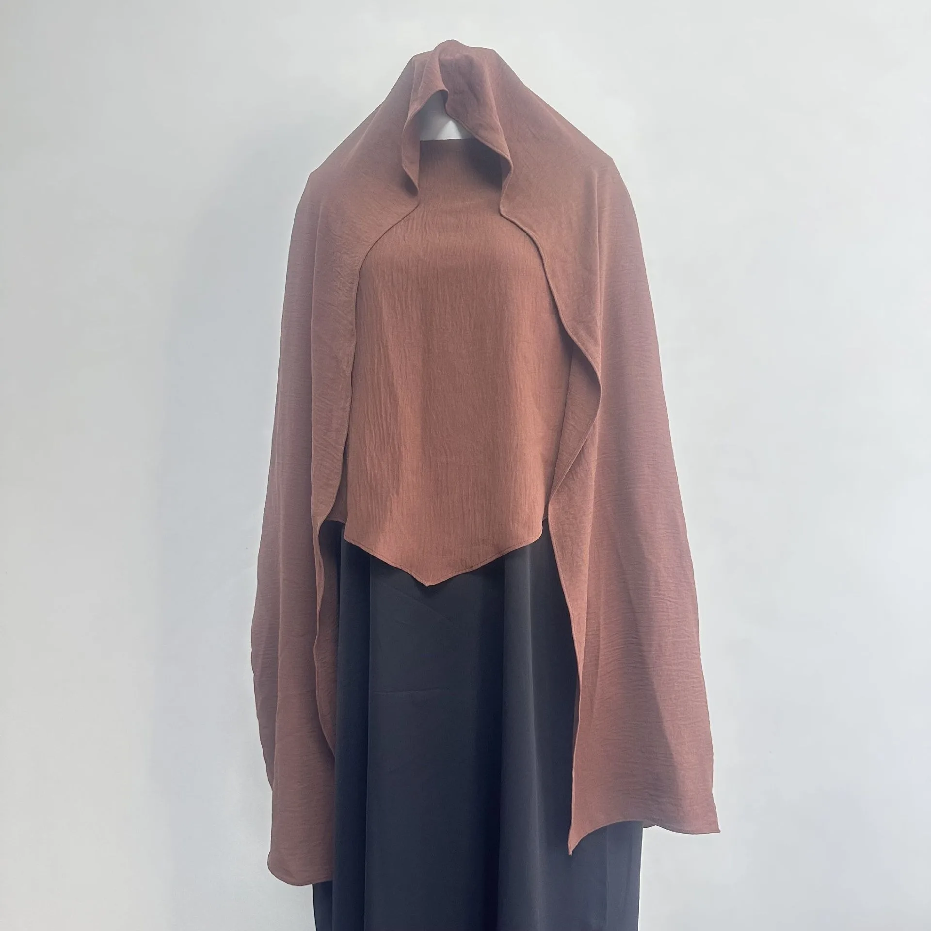 2024 Turkish Dubai Islamic Clothing Fashion Women Solid Color Shawl With Scarf Headscarf Hijab