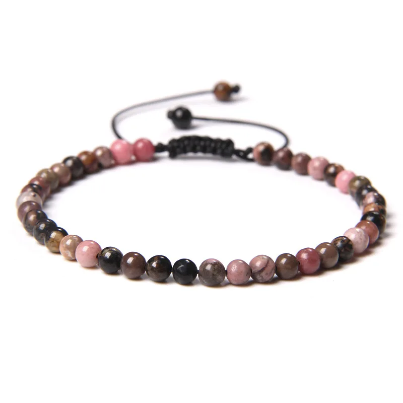 Bracelet hot selling 4mm natural stone crystal semi-precious stone ladies bracelet energy Pulsera fashion braided bracelet
