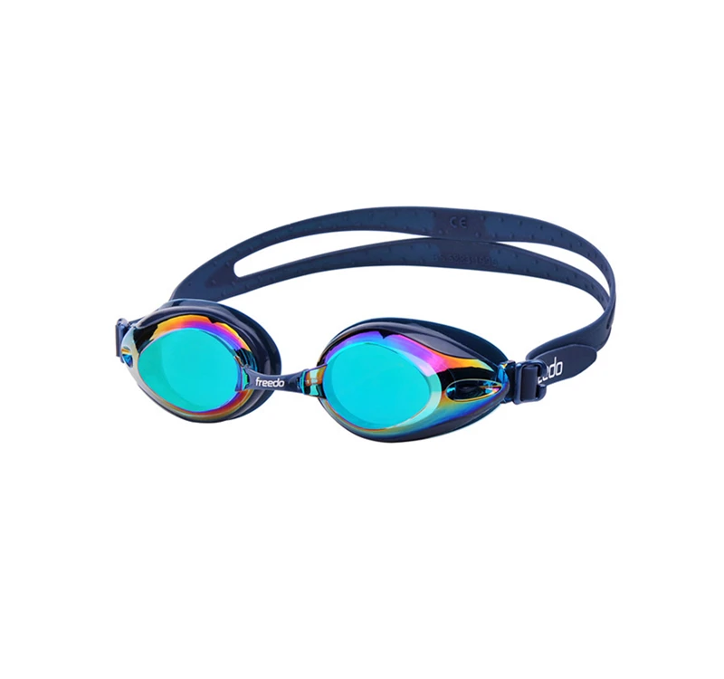 Chinese factory top selling swimming goggles prescription with rainbow coating lens