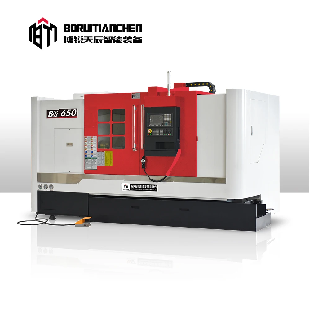 BR-650-1000 slant bed cnc lathe with bar feeder mini cnc lathe for sale cnc turning machines