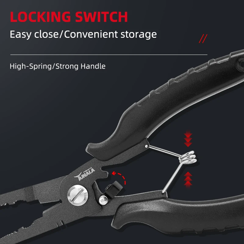 Saltwater Resistant Fishing Gear Fishing Needle Nose High Quality  Fishing Pliers Braid Scissors and Split Ring Pliers (New Jaw)