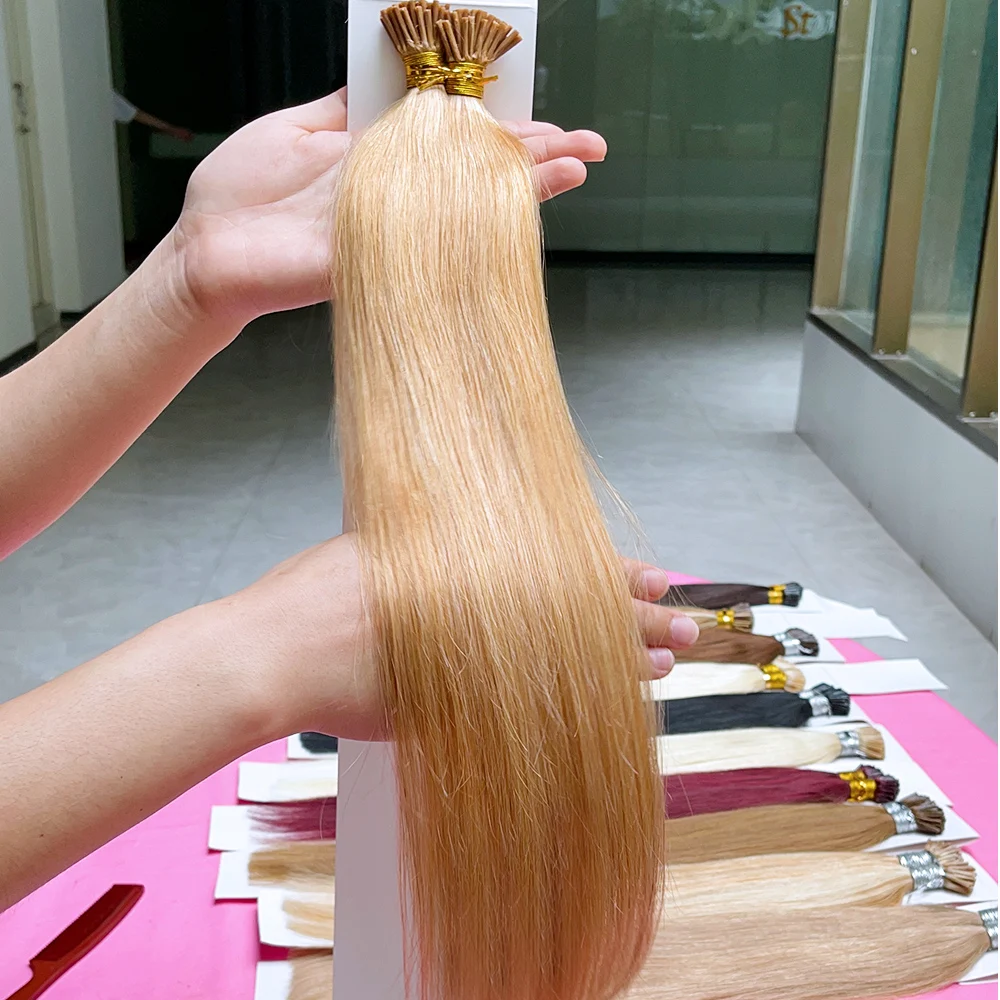 Factory Wholesale cuticle aligned micro links natural Microlink i tips Itip human Hair Extensions for black women