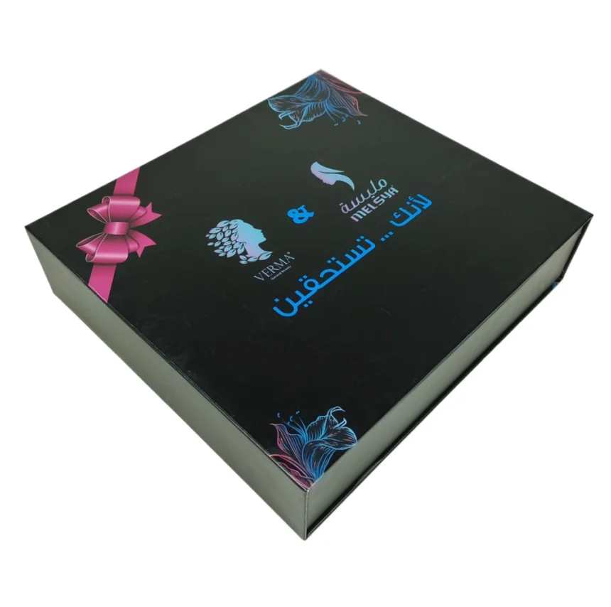 High-end gift cardboard packaging box with white EVA foam insert for cosmetic products