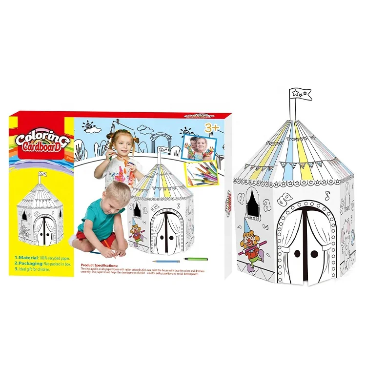 3d Diy Kids Art Crafts Paper Coloring Painting House Car Child Drawing Educational Toys For Children Toy