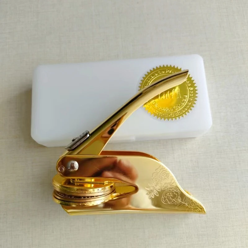 Sticker Paper Certificate Seal Custom Seal Embosser Gold Dry Seal Stamp Machine