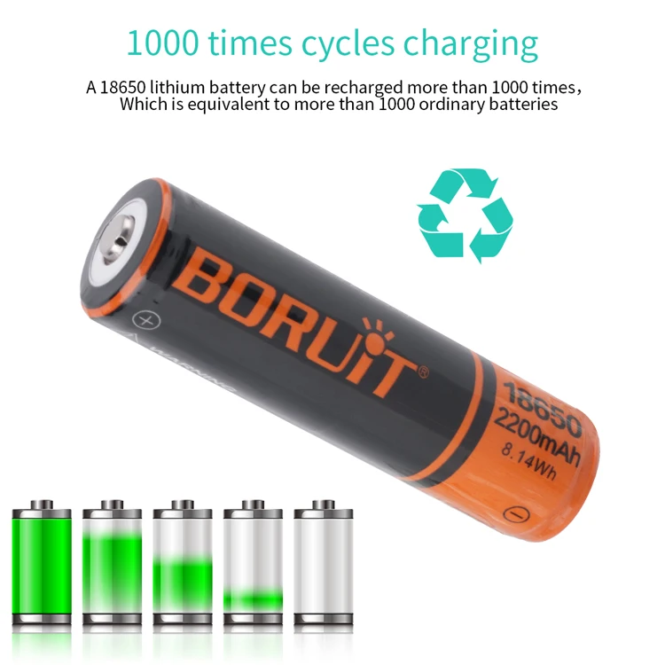  BORUiT 2200 мАч 18650 литий-ионная батарея 3 7 в перезаряжаемые литий-ионные