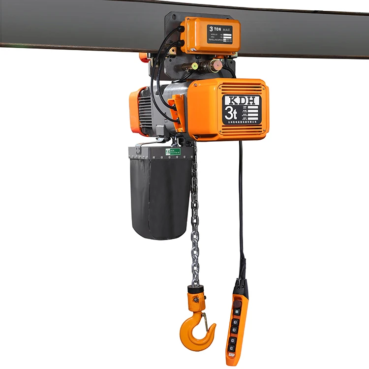 EQ 3 Phase Motor 220v 3 Tons Customized Heavy Light Duty Crane Electric Chain Hoist With Hook