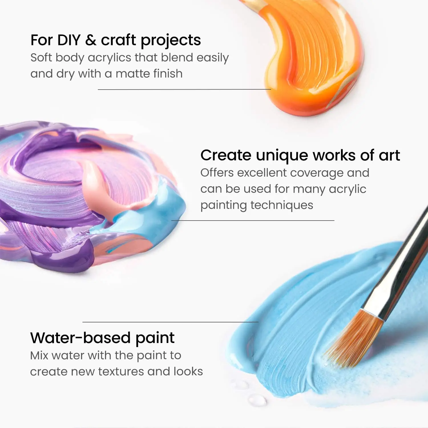 Set of 20 Vintage Tones 2.02 oz /60ml Water-Based Matte Finish for Art Projects on Glass Wood Ceramics Craft Acrylic Paint Kit