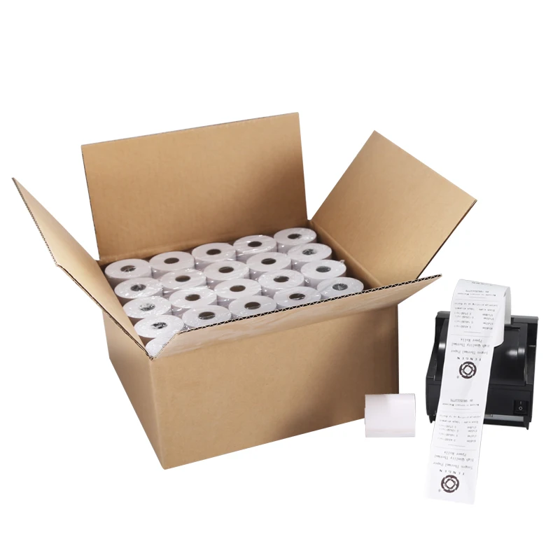 Low Price 80*80mm 49M Cash 70Gsm Register Till Receipt Tape Printing Papel Termico Pos Terminal Blank Thermal Paper Rolls