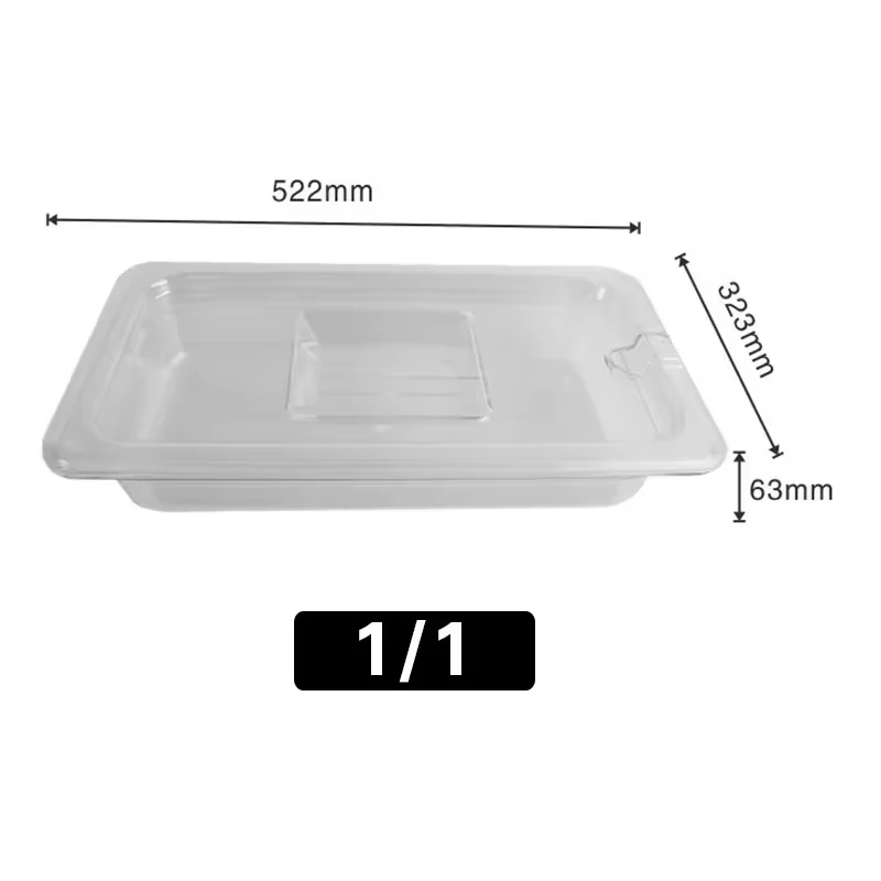 PC GN PAN 1/1 H65 Catering Restaurant Cafe Hotel Kitchenware Clear Plastic Gastronorm Container Food Pan Sauce basin
