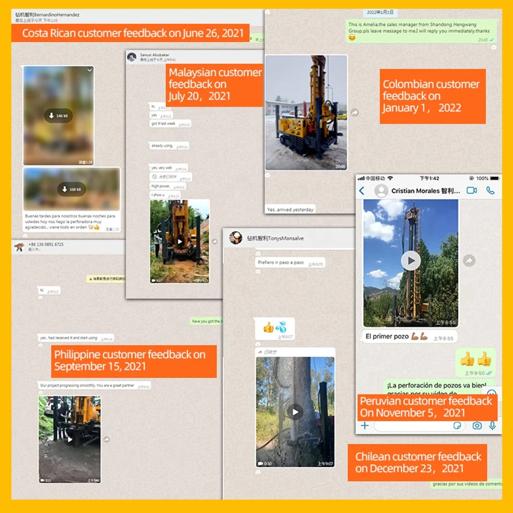 hydraulic crawler 600m 500m 400m 300m 200m 100m borehole pneumatic well drilling rig water hole drilling machines