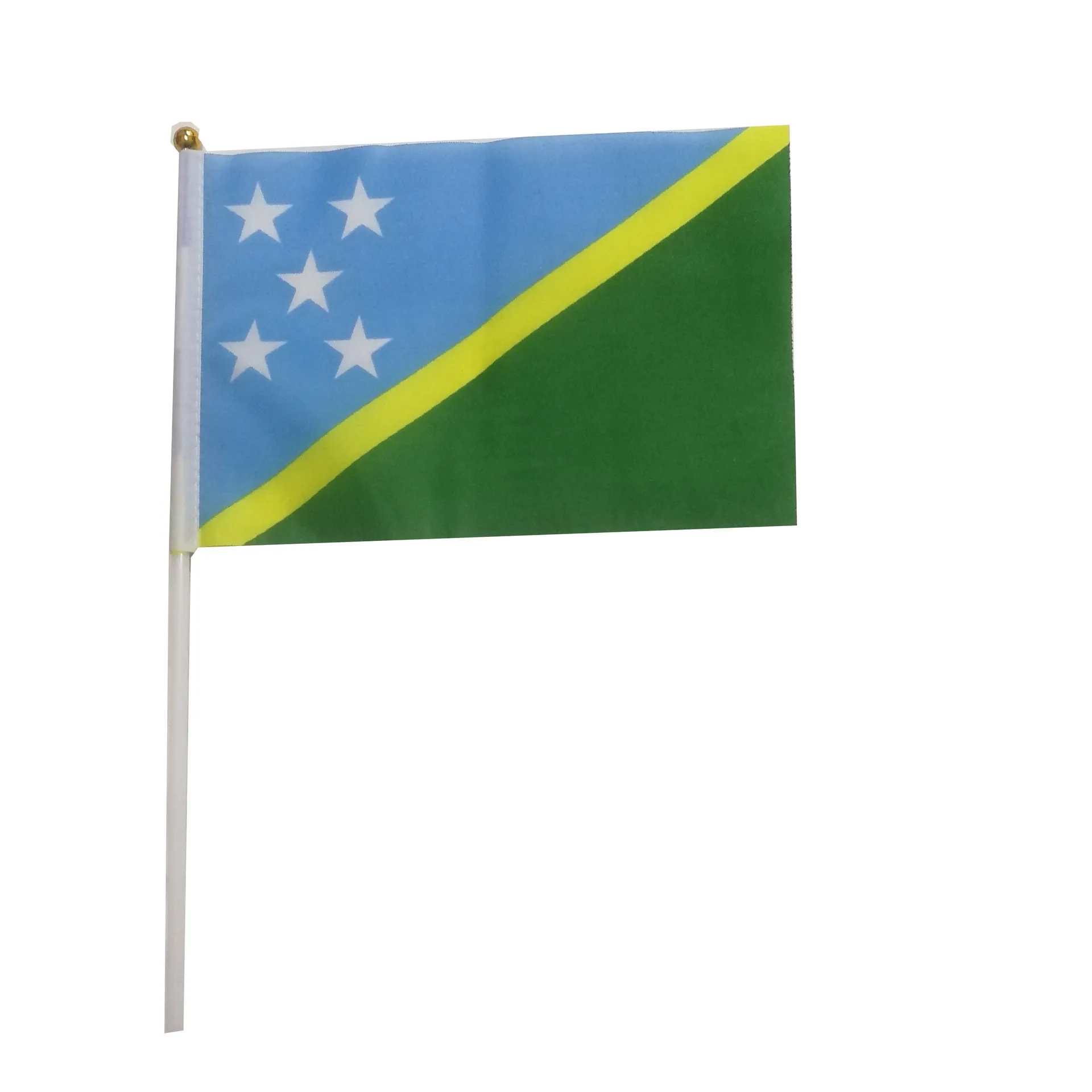Factory Wholesale 14 * 21cm Solomon Islands Flag Fan cheer flag Festival Celebration Advertising Banner