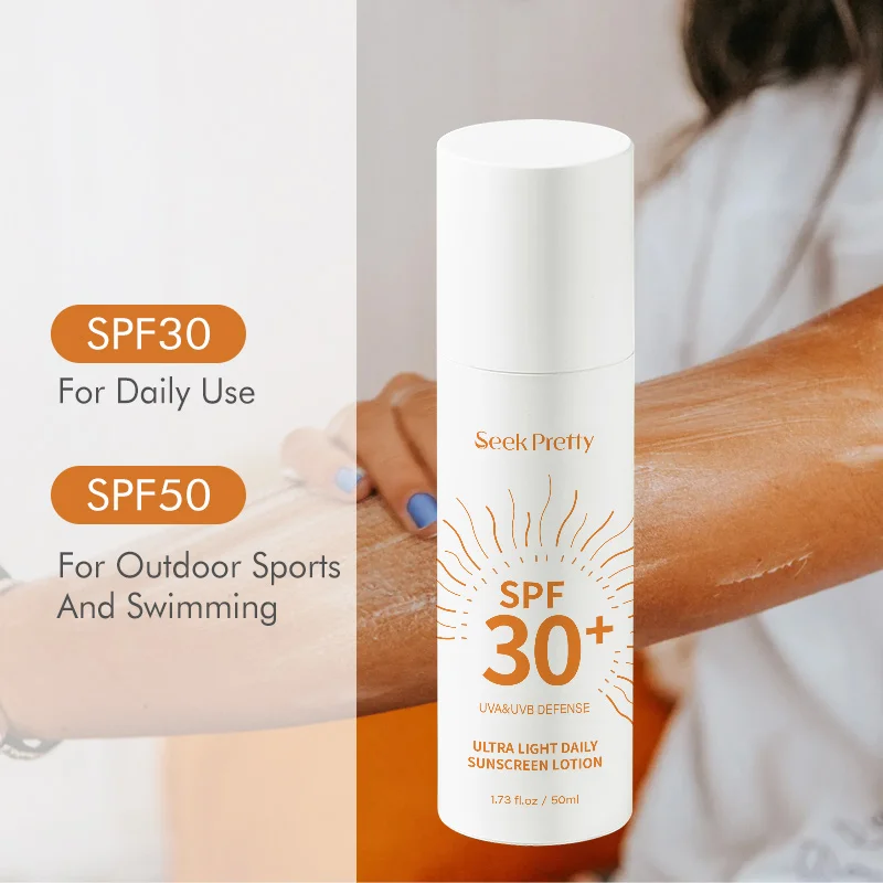 Private Label OEM Daily Sunblock Aloe Soothing Sun Cream Physical SPF30 50+ PA+++ Moisturizer Whitening Organic Sunscreen Cream