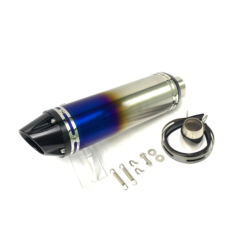 51mm stainless steel with CNC endcap universal motorcycle exhaust muffler exhaust elbow moto escape