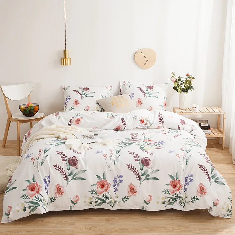 Hight Quality Floral Pattern Bedsheets Bedding Set 3 or 4pcs Bed Sheet Set For Home