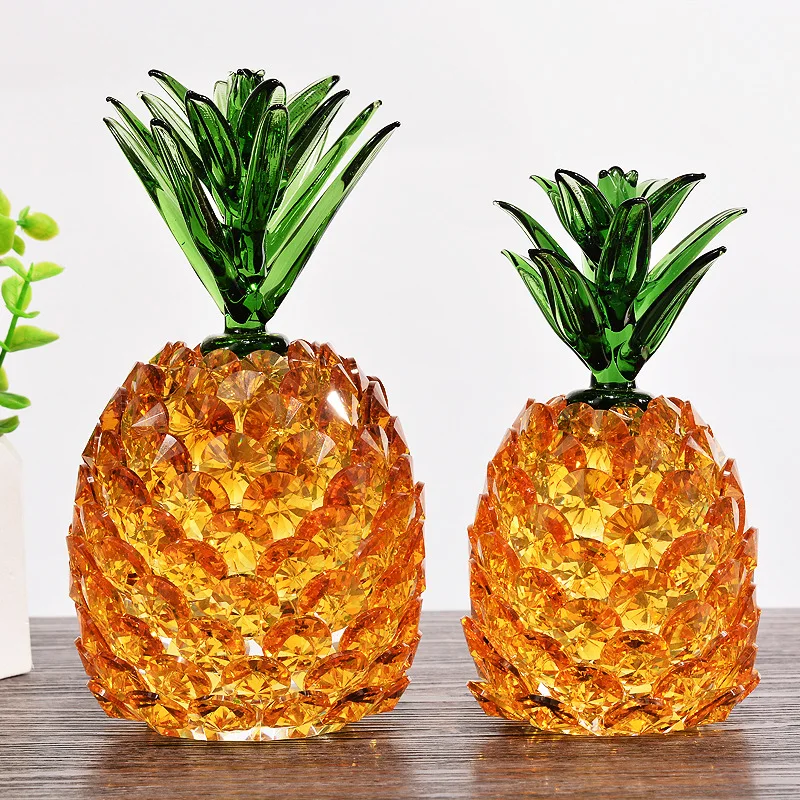 Home decoration crystal ornaments pineapple hallway wine cabinet artificial crystal decoration Gifts Wholesale