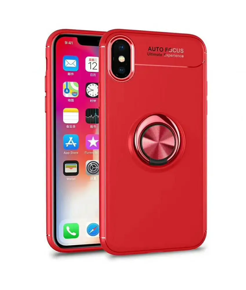 Cellphone Case with Ring PC TPU Matte Translucent Leather Anti-fingerprint for iphone XII x xr xs max 6s 7 8 plus