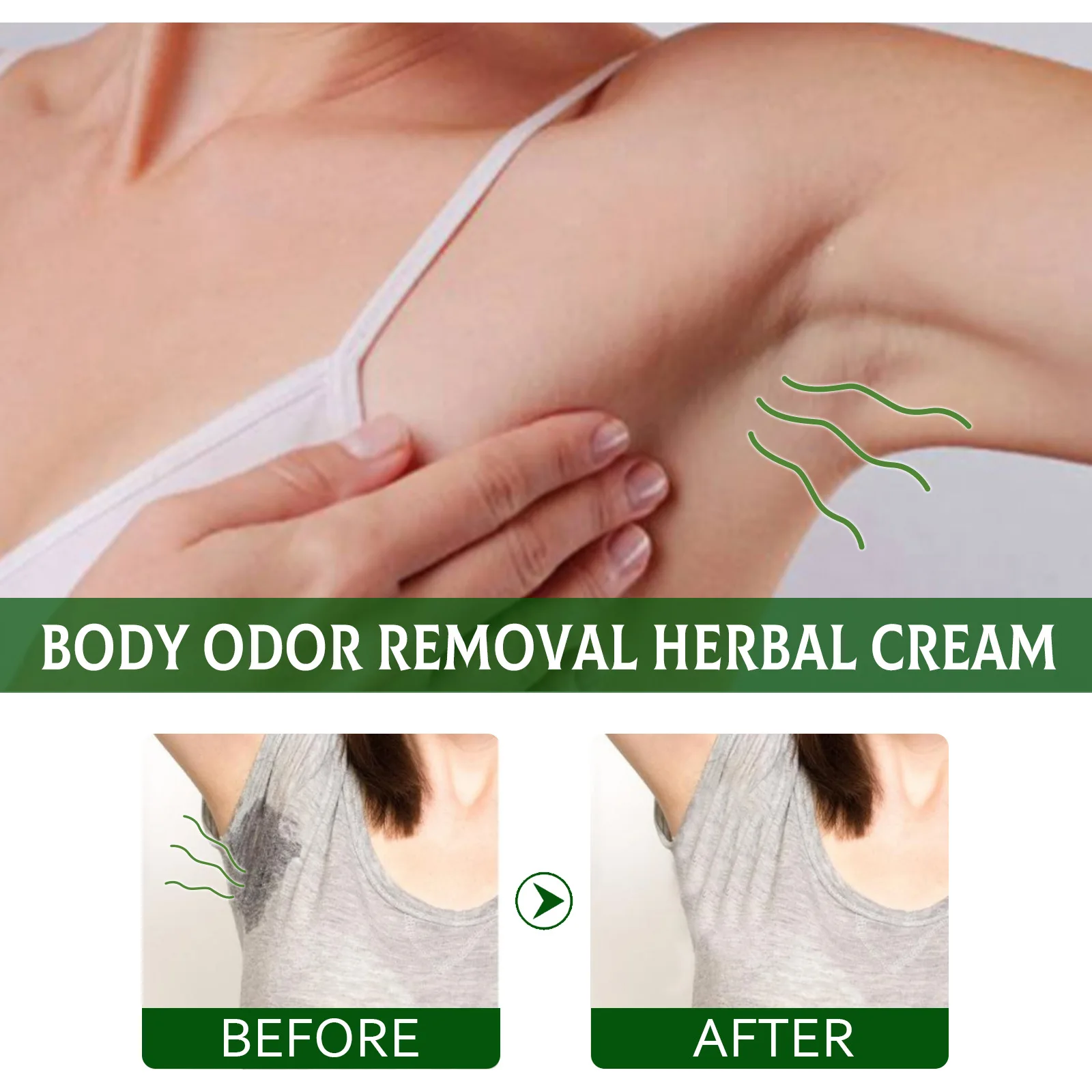 Herbal Body Care Cream  Gently Cleanses Armpits, Eliminates Odors, Lasting Fragrance, Refreshing & Portable Body Lotion