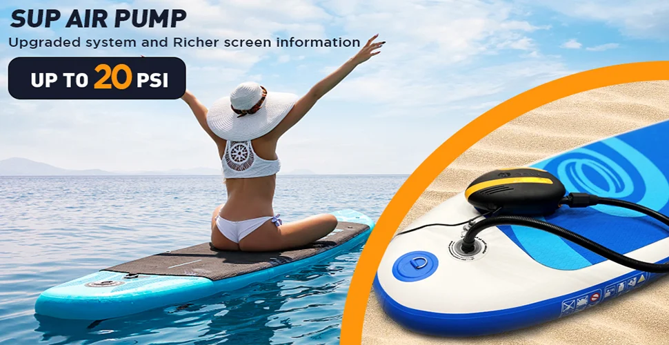 20psi Rechargeable Model SUP Electric Air Pump for SUP Kayak Inflatable boat Kite deflate Tent
