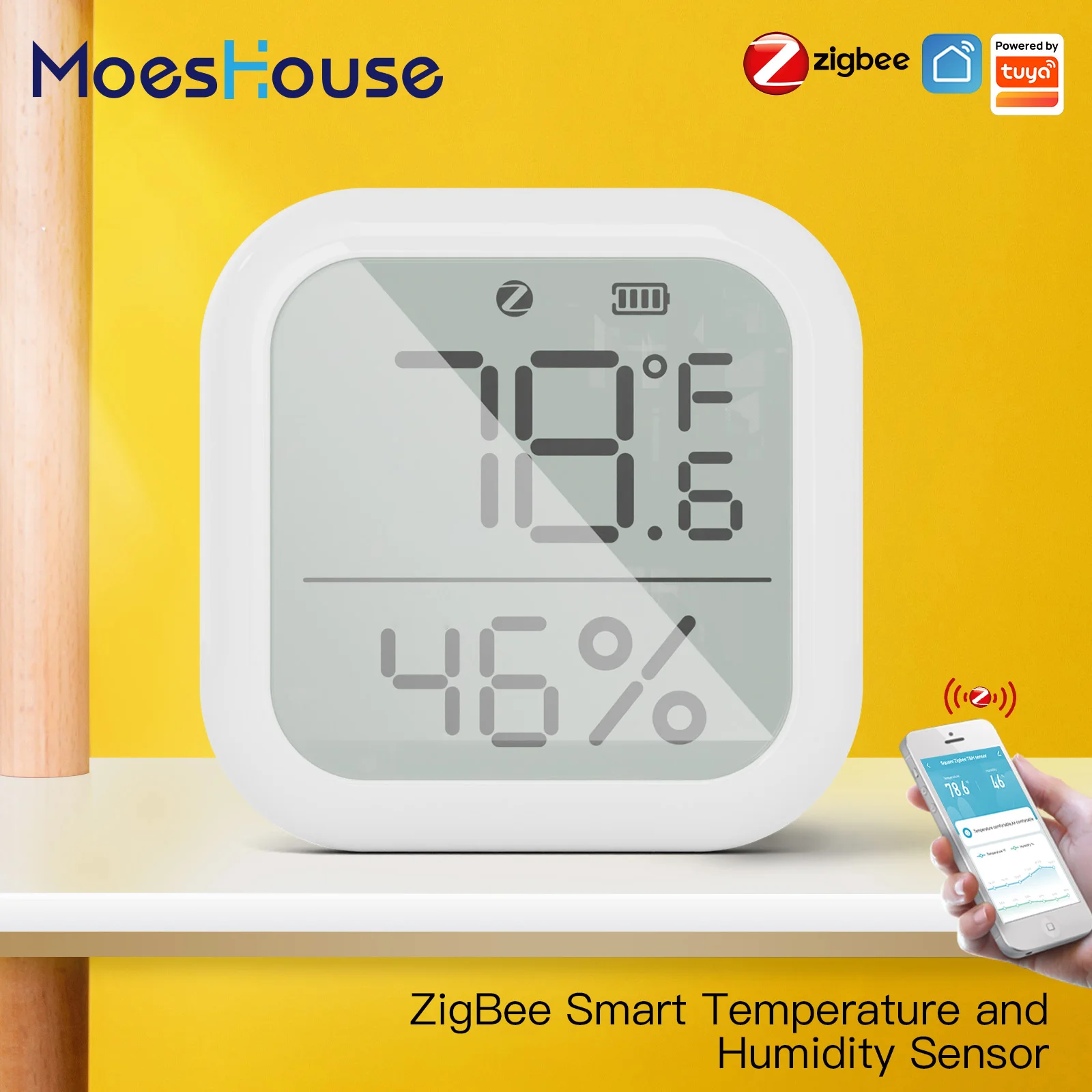 Zigbee smart temperature and humidity sensor