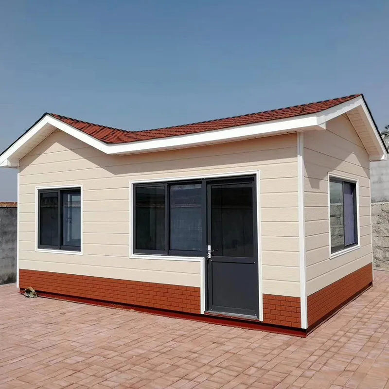 Luxury modular home light steel frame residential two bedrooms prefab wood villa prefabricated tiny house