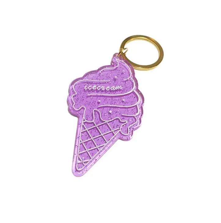 Japanese Korea sweet cake ice cream motel keychain,hot sale custom made diy blank anime charms keychain