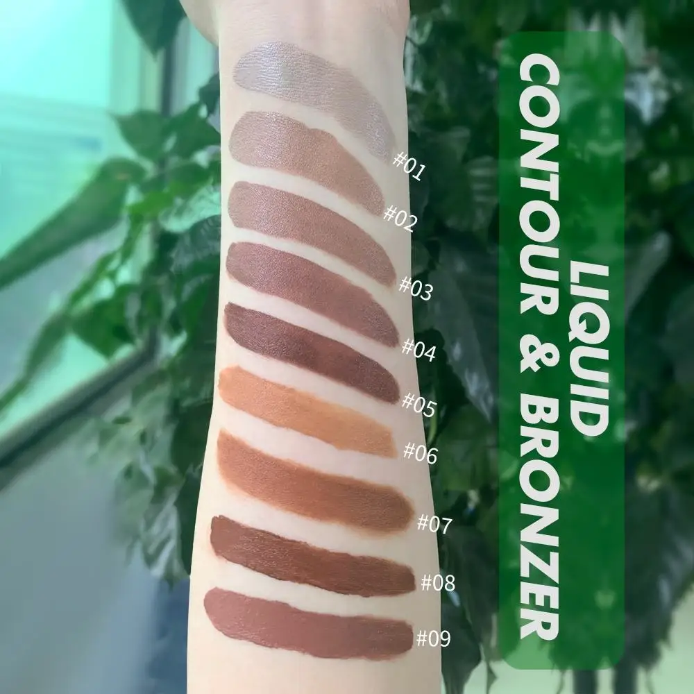 Custom New Arrival 7 Colors Cream Matte Waterproof Long Lasting Finish Wear Vegan Private Label Liquid Contour Cream Bronzer