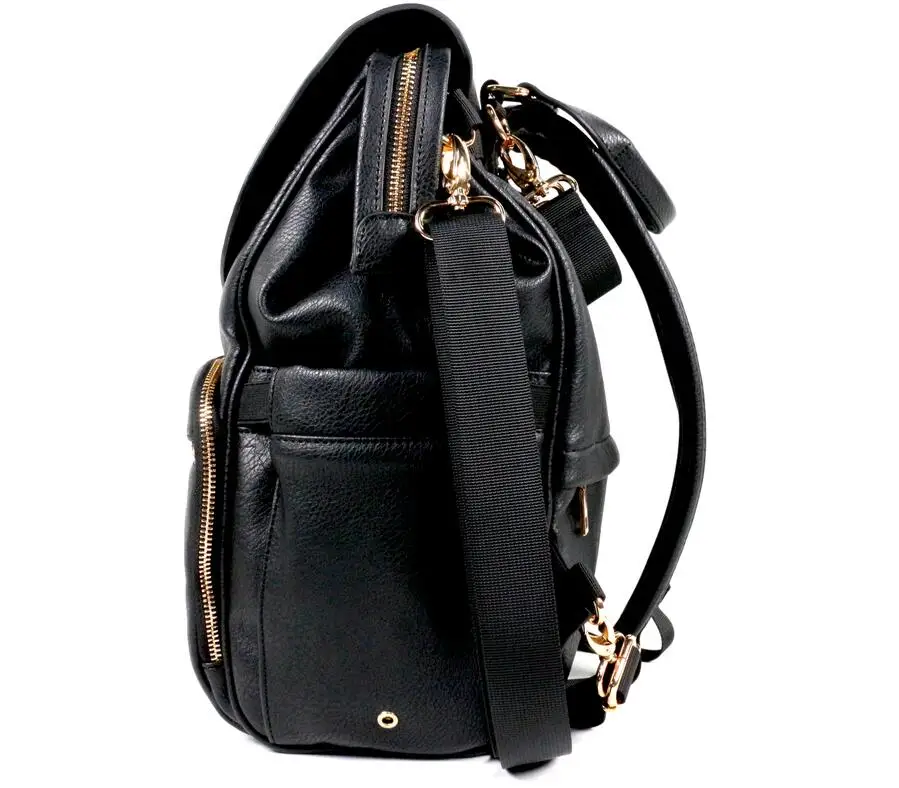 Convertible Custom Vegan Pu Leather Mommy Diaper Backpack Bag with Changing mat Travel Back Pack Maternity Baby Changing Bags