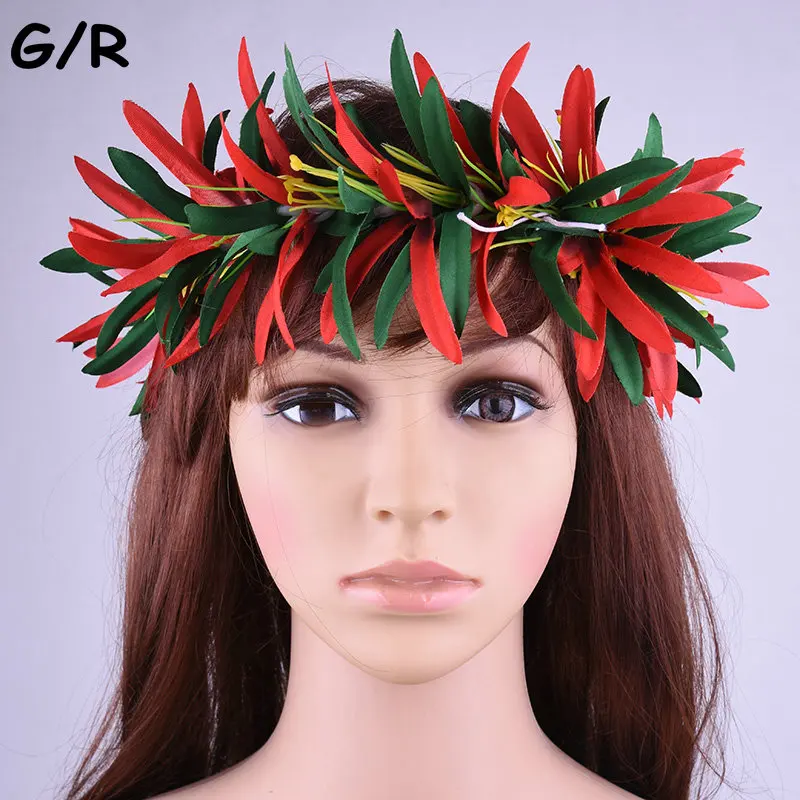 Flower Headband Tropical island spider lily elastic hair Accessories Haku Hula Dance wear foam hair pick clip multi colors