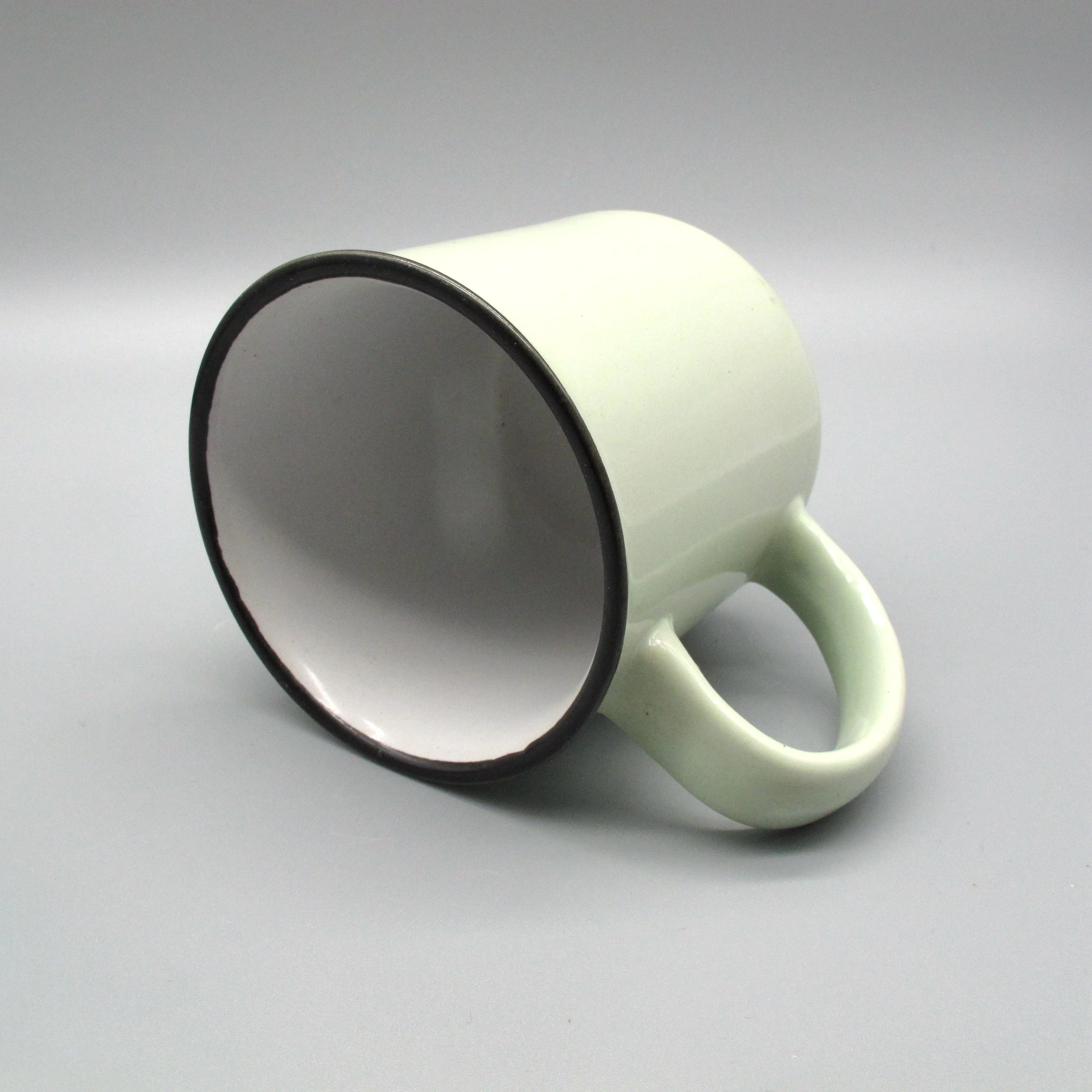 Custom printing Red and green Glaze Hand Printing Ceramic Enamel Mug For Afternoon Tea