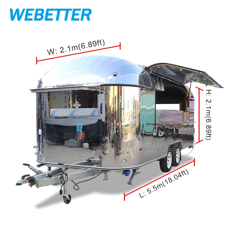 WEBETTER Catering Remorque Foodtruck Mobile Pizza Fast Food Trailer Coffee Shop Food Truck Food caravan With Kitchen for Sale