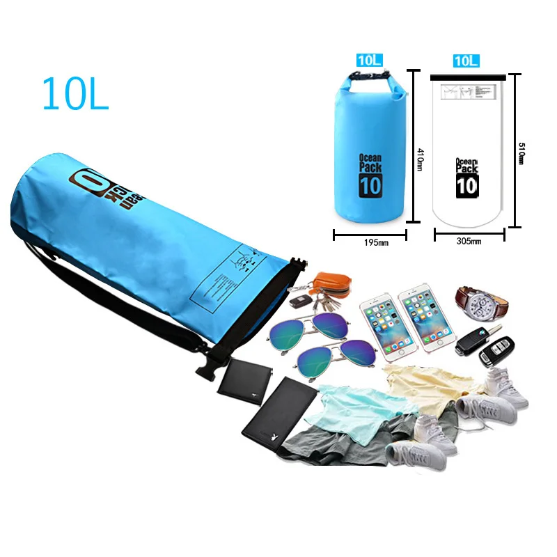 10L Waterproof Drifting Buggy Multifunction Floating Dry Bag Lightweight Ocean Phone Drifting Boating Travel Swimming Dry Bag